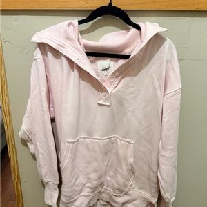 aerie Light Pink Hooded Pullover Sweater